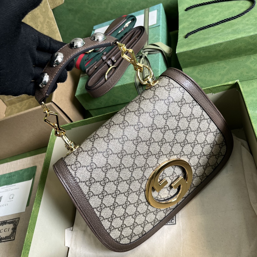 Bagsaaa Gvc*1 Blondie medium bag Beige and brown GG Svp*me canvas - 29x22x7cm