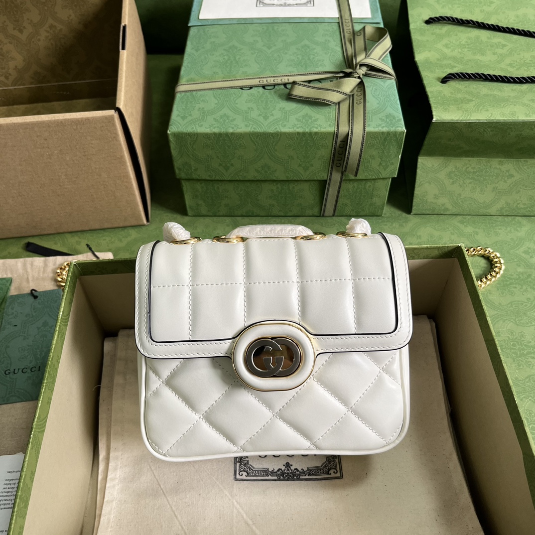 Bagsaaa Gvc*1 Deco Mini Shoulder Bag White - W18cm x H14.5cm x D8cm