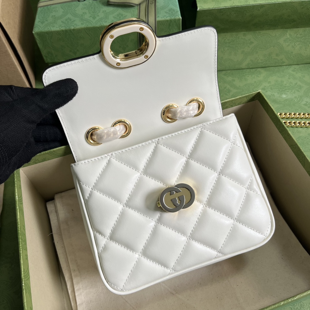 Bagsaaa Gvc*1 Deco Mini Shoulder Bag White - W18cm x H14.5cm x D8cm
