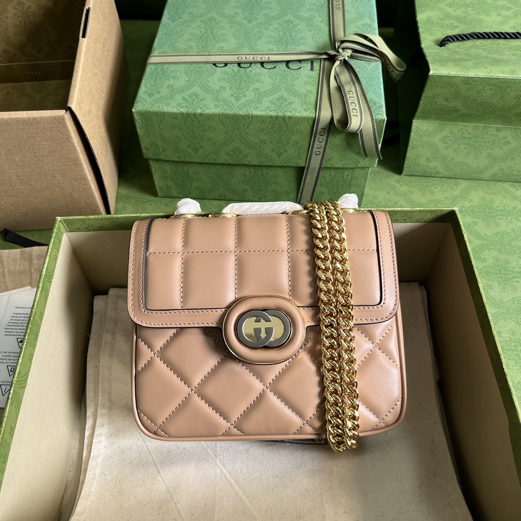 Bagsaaa Gvc*1 Deco Mini Shoulder Bag Rose beige - W18cm x H14.5cm x D8cm