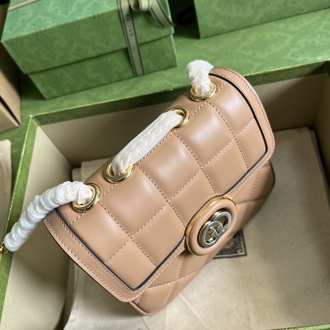 Bagsaaa Gvc*1 Deco Mini Shoulder Bag Rose beige - W18cm x H14.5cm x D8cm