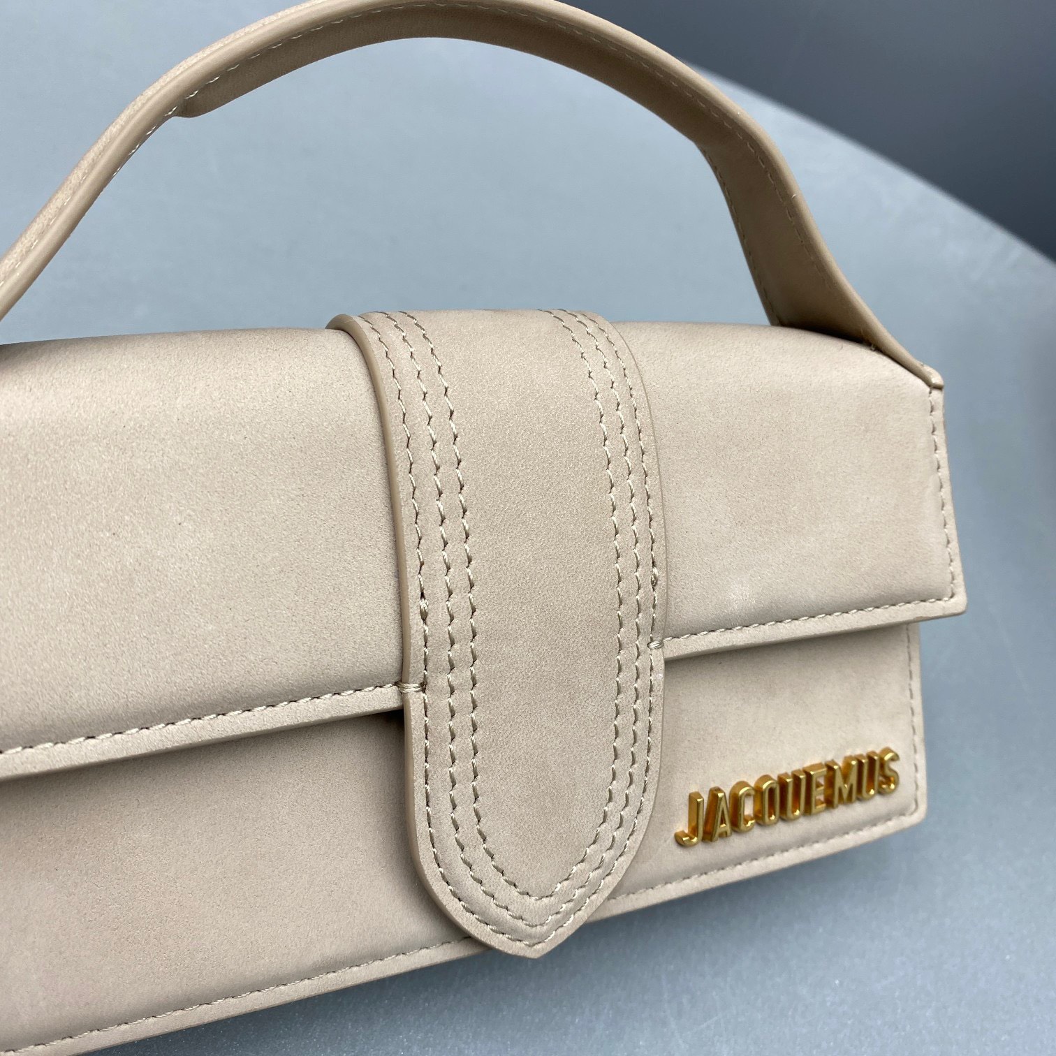Bagsaaa Jacuqemus Bamino Small Suede Beige Bag - 18x6x7cm