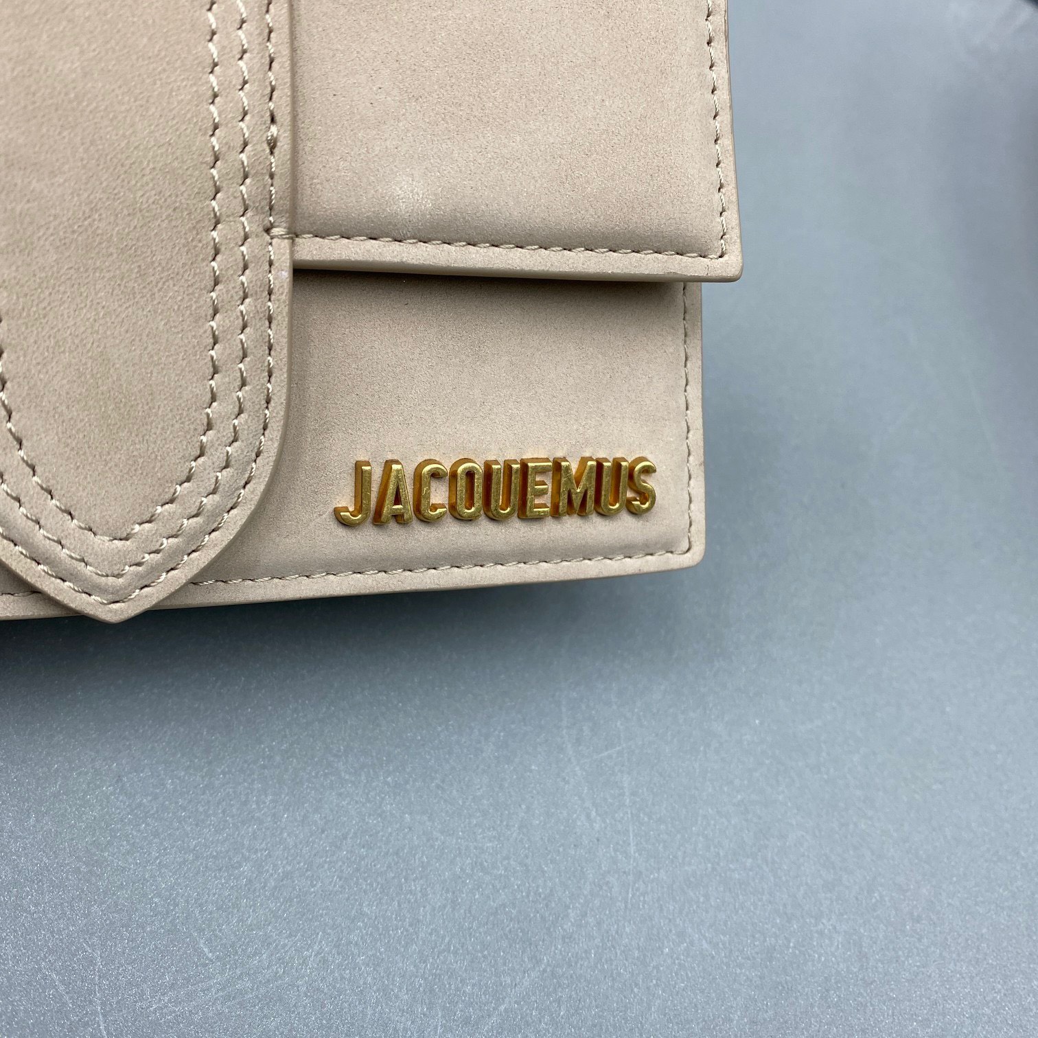 Bagsaaa Jacuqemus Bamino Small Suede Beige Bag - 18x6x7cm
