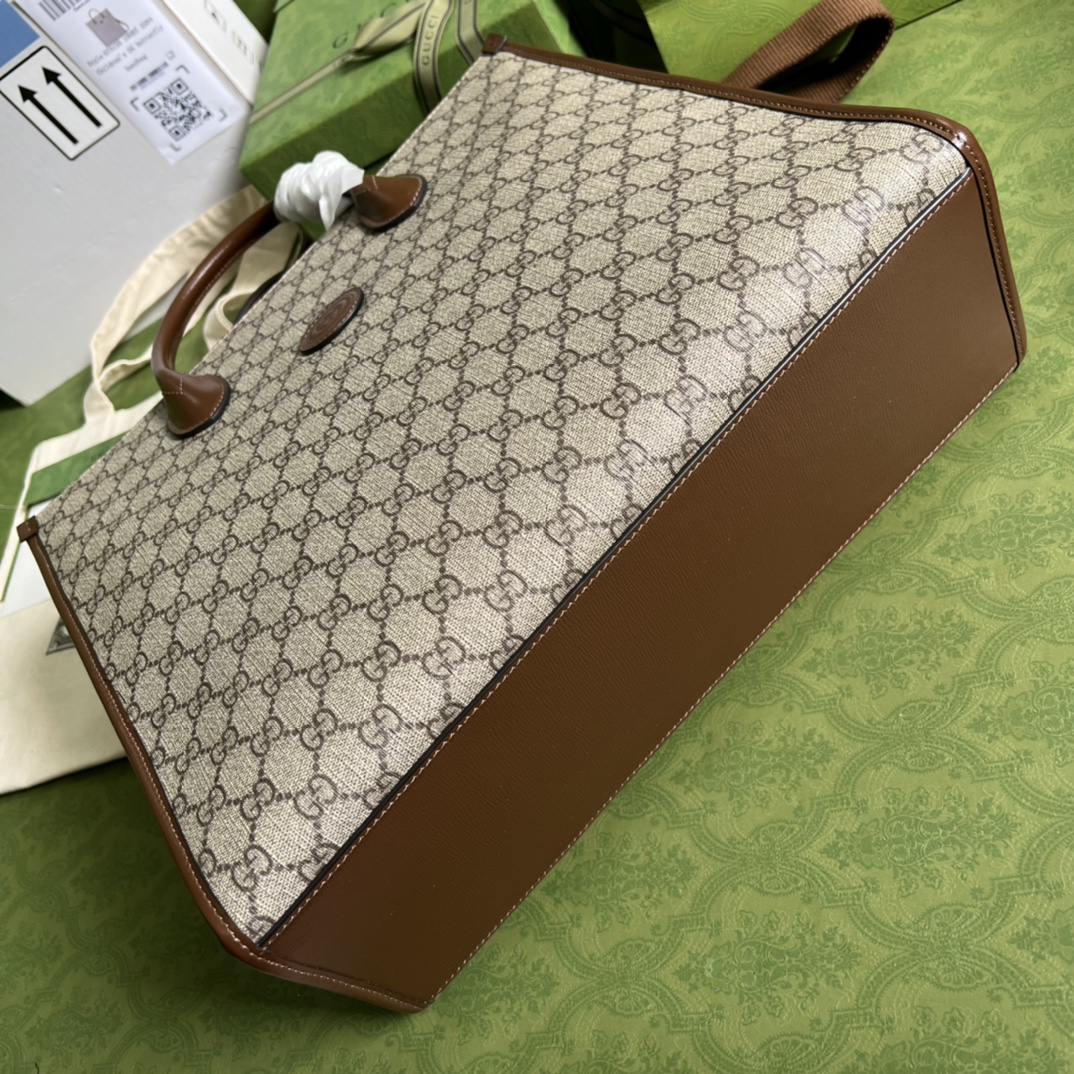 Bagsaaa Gvc*1 Medium tote bag with Interlocking G beige - W36cm x H38.5cm x D12cm