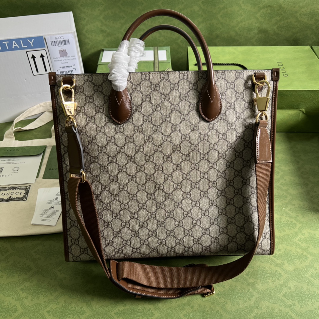 Bagsaaa Gvc*1 Medium tote bag with Interlocking G beige - W36cm x H38.5cm x D12cm