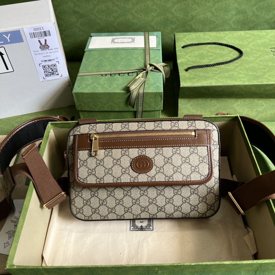 Bagsaaa Gvc*1 Gg Retro Holster Bag In Brown - 28*18*6cm