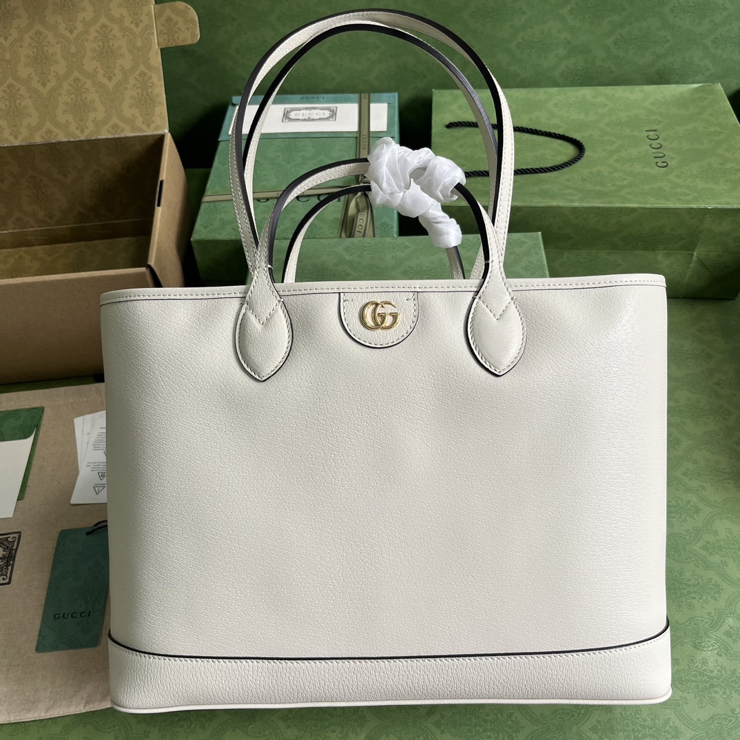 Bagsaaa Gvc*1 Ophidia medium tote white bag - W38.5cm x H28.5cm x D15cm