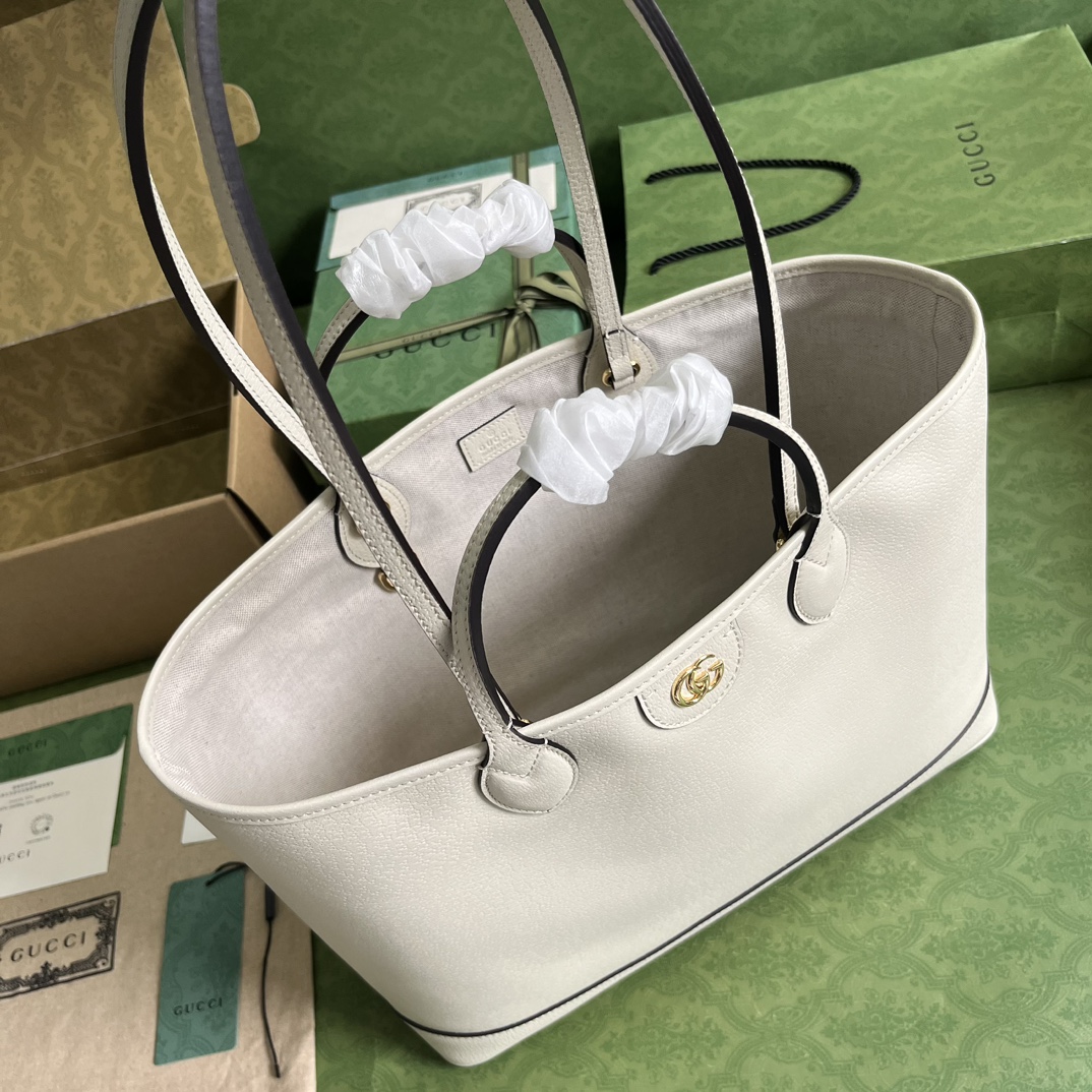 Bagsaaa Gvc*1 Ophidia medium tote white bag - W38.5cm x H28.5cm x D15cm