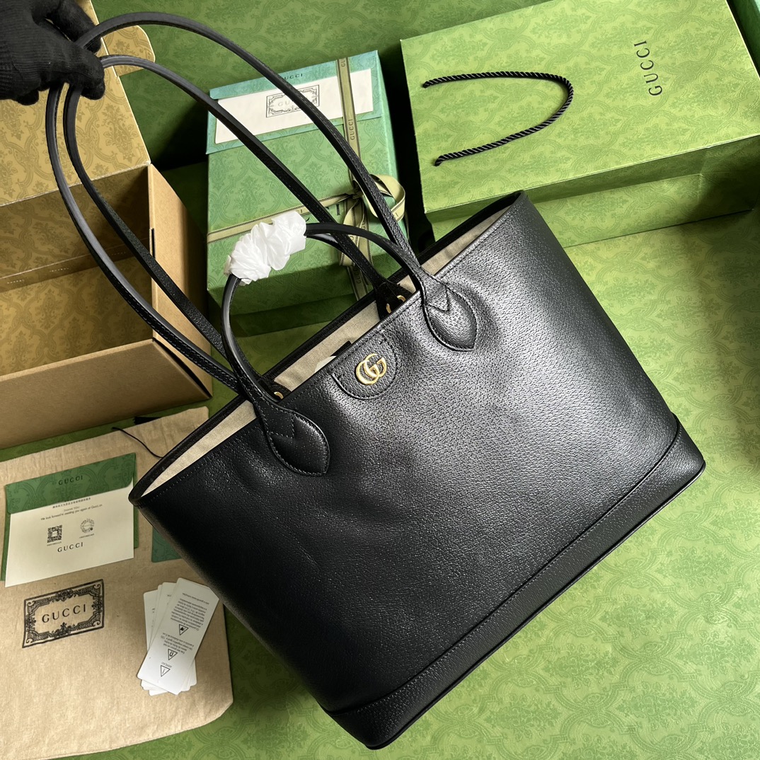 Bagsaaa Gvc*1 Ophidia medium tote black bag - W38.5cm x H28.5cm x D15cm