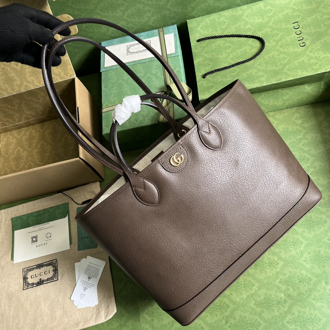Bagsaaa Gvc*1 Ophidia medium tote brown bag - W38.5cm x H28.5cm x D15cm