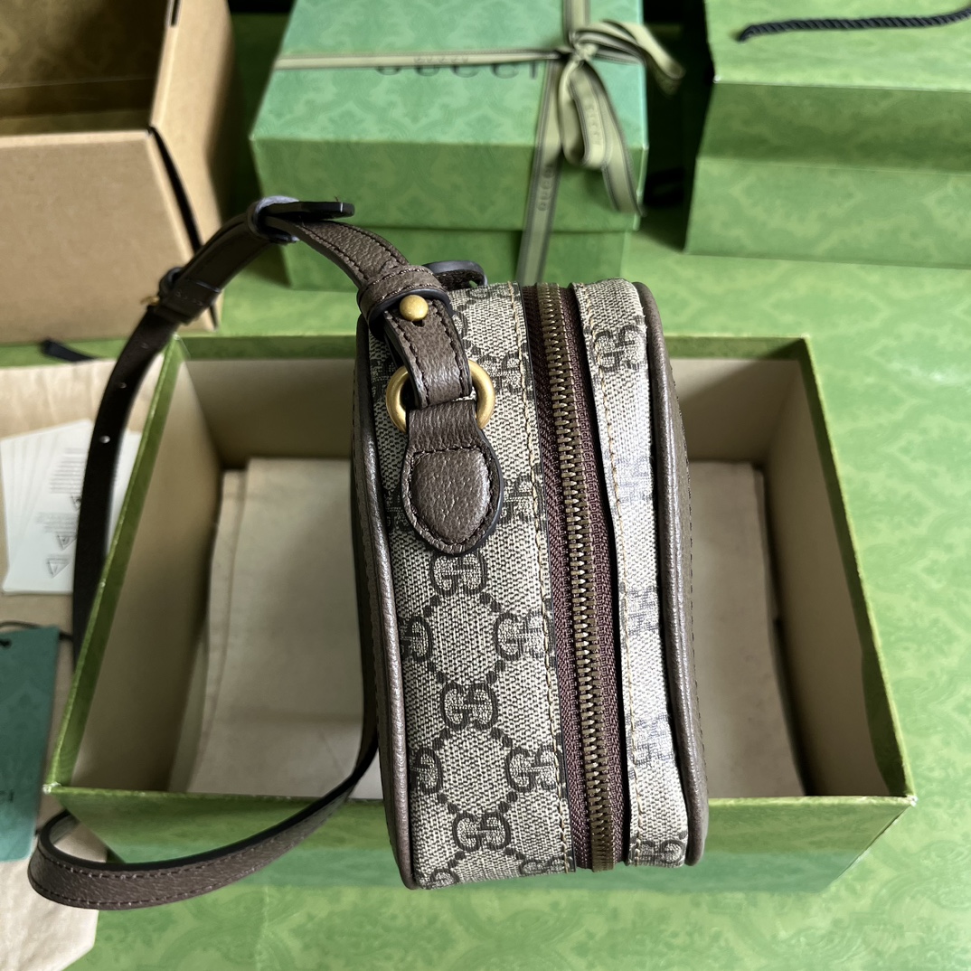 Bagsaaa Gvc*1 Ophidia small shoulder bag with Web Beige - 24x16x7cm