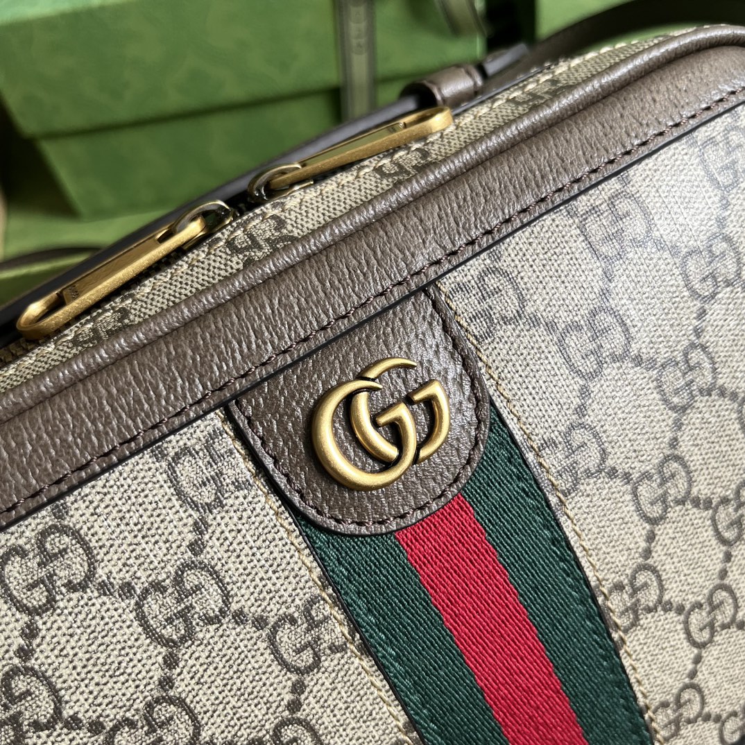 Bagsaaa Gvc*1 Ophidia small shoulder bag with Web Beige - 24x16x7cm