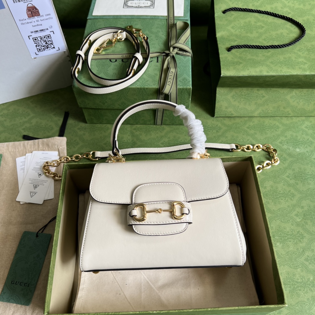 Bagsaaa Gvc*1 Horsebit 1955 mini bag white- 22x16x10.5cm