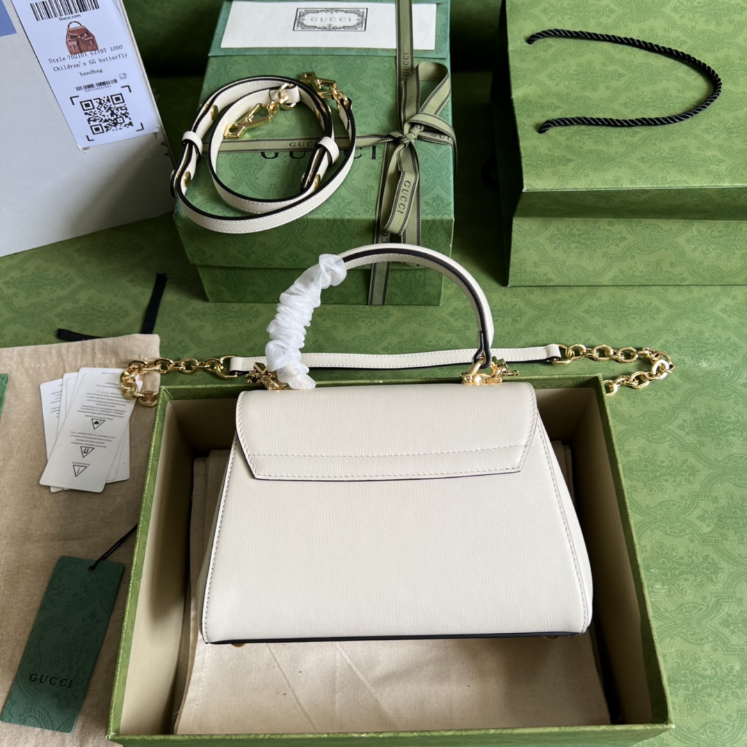 Bagsaaa Gvc*1 Horsebit 1955 mini bag white- 22x16x10.5cm