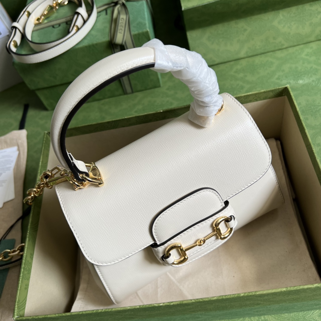 Bagsaaa Gvc*1 Horsebit 1955 mini bag white- 22x16x10.5cm