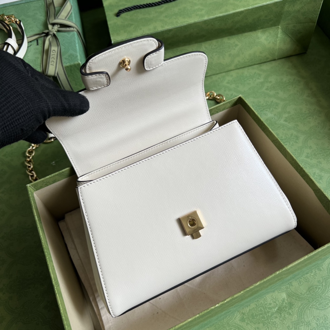 Bagsaaa Gvc*1 Horsebit 1955 mini bag white- 22x16x10.5cm