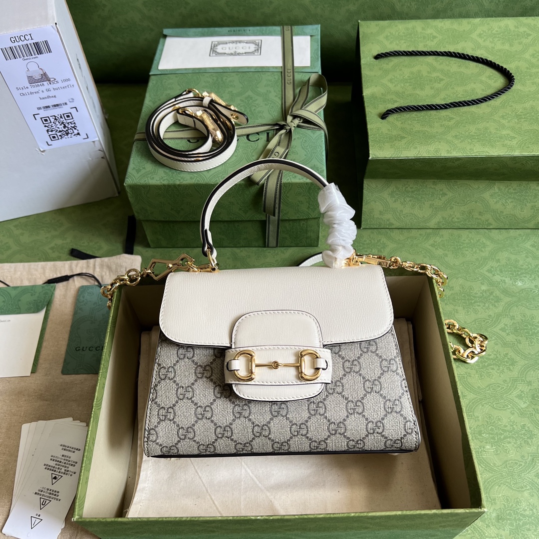 Bagsaaa Gvc*1 Horsebit 1955 mini bag ebony white - 22x16x10.5cm
