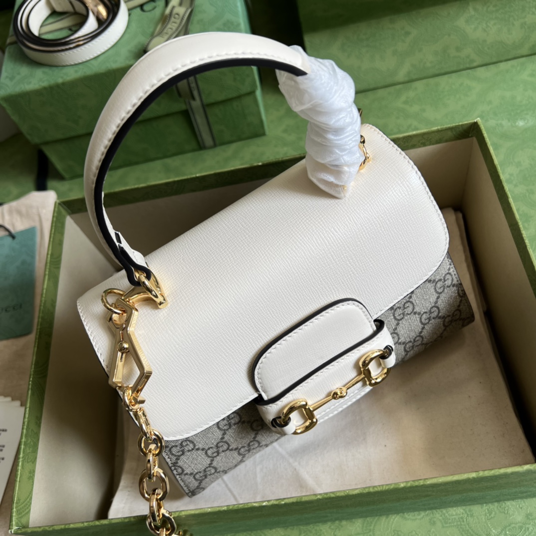 Bagsaaa Gvc*1 Horsebit 1955 mini bag ebony white - 22x16x10.5cm