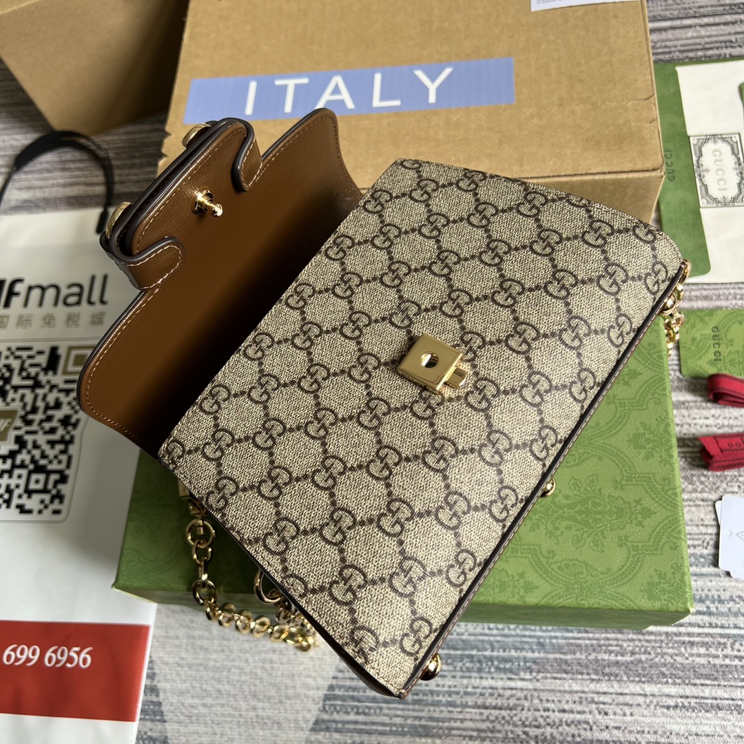 Bagsaaa Gvc*1 Horsebit 1955 mini bag ebony beige - 22x16x10.5cm