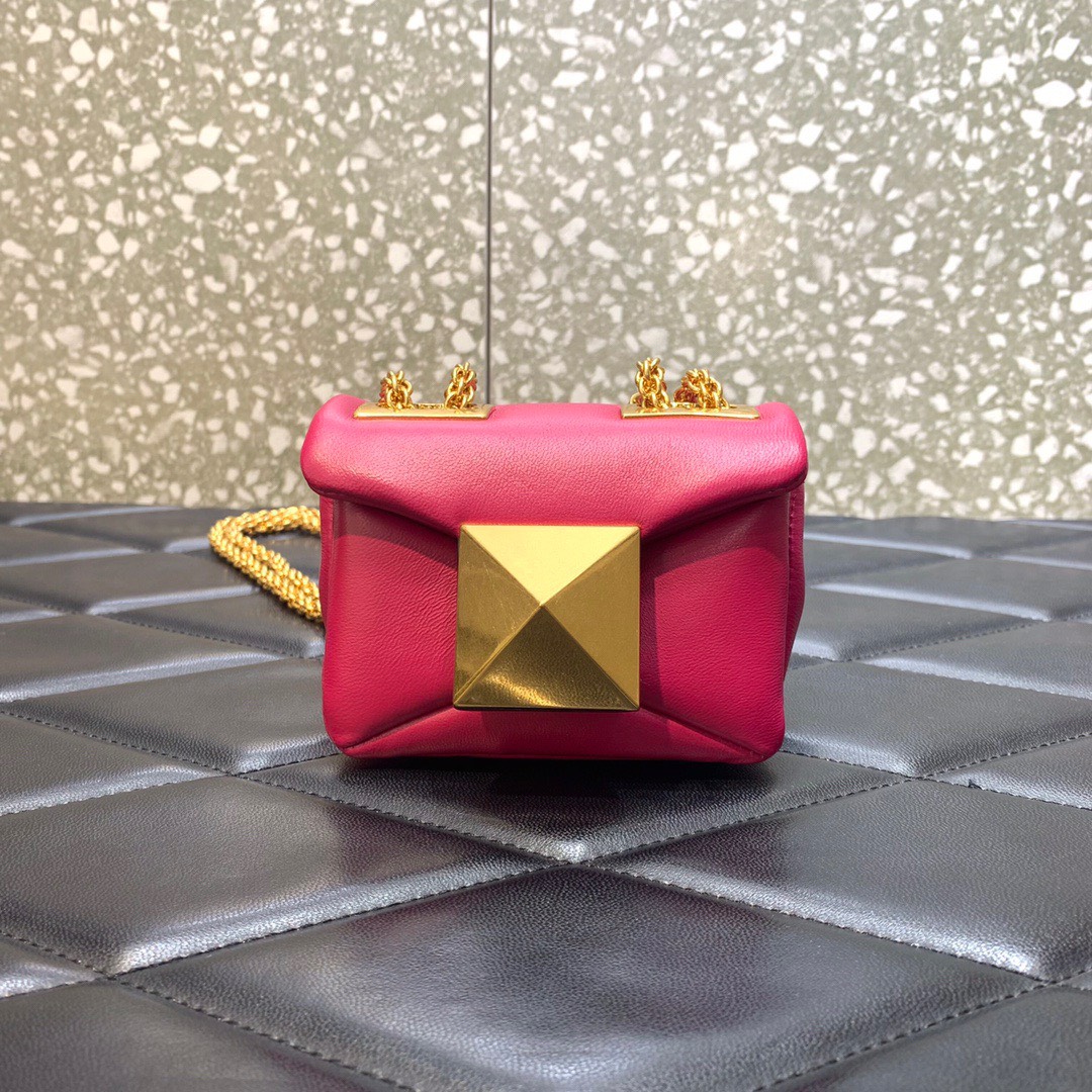 Bagsaaa Va1e*ntin0 Garavani Micro One Stud Nappa Pink Bag - 11x8x5cm