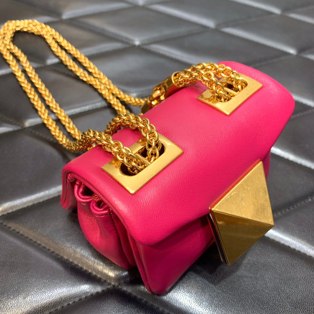 Bagsaaa Va1e*ntin0 Garavani Micro One Stud Nappa Pink Bag - 11x8x5cm
