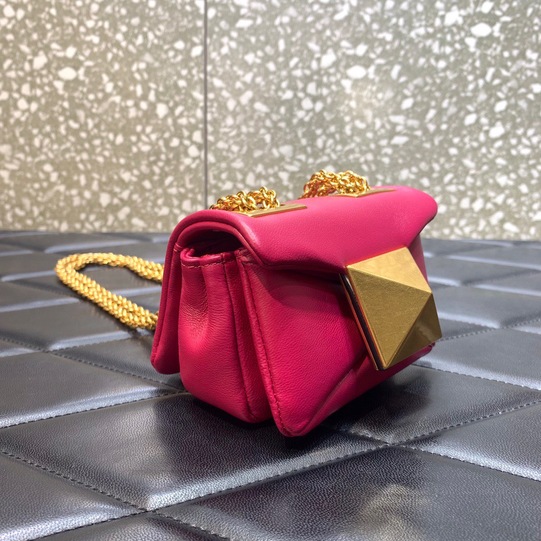 Bagsaaa Va1e*ntin0 Garavani Micro One Stud Nappa Pink Bag - 11x8x5cm