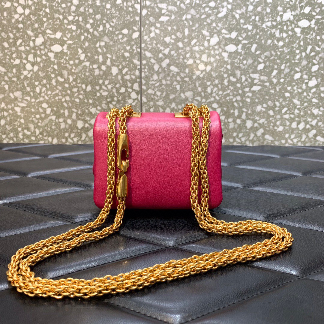 Bagsaaa Va1e*ntin0 Garavani Micro One Stud Nappa Pink Bag - 11x8x5cm