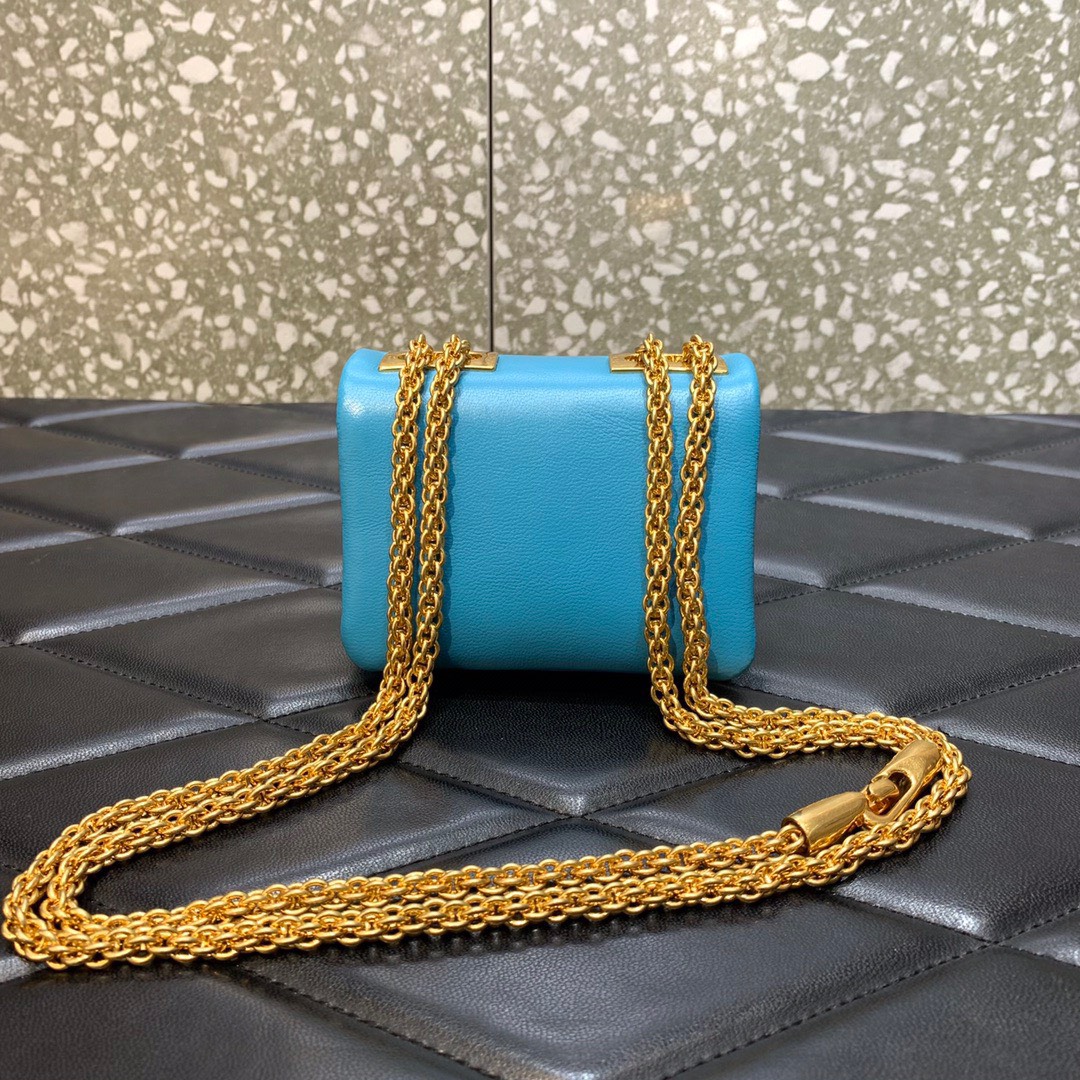 Bagsaaa Va1e*ntin0 Garavani Micro One Stud Nappa Blue Bag - 11x8x5cm