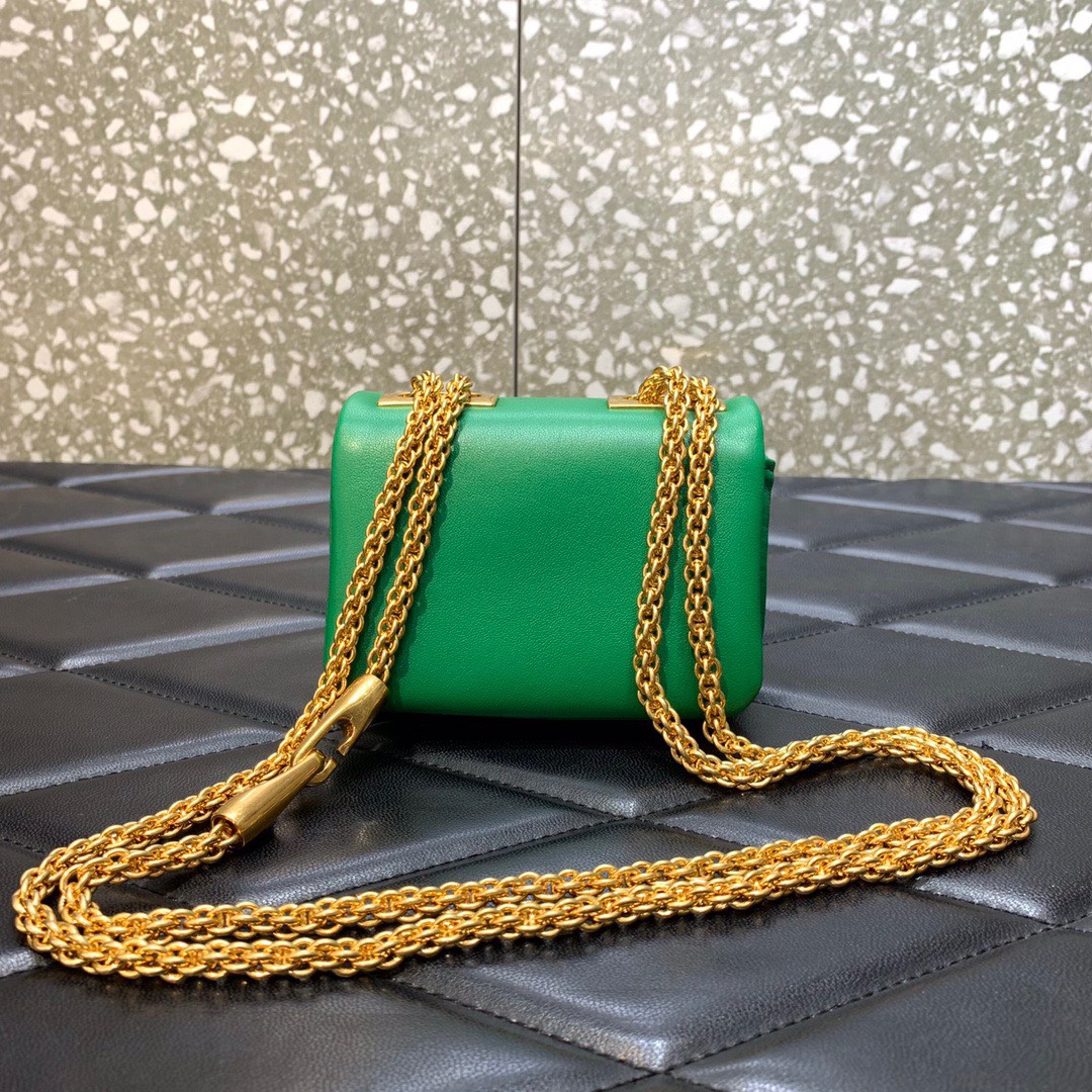 Bagsaaa Va1e*ntin0 Garavani Micro One Stud Nappa Green Bag - 11x8x5cm