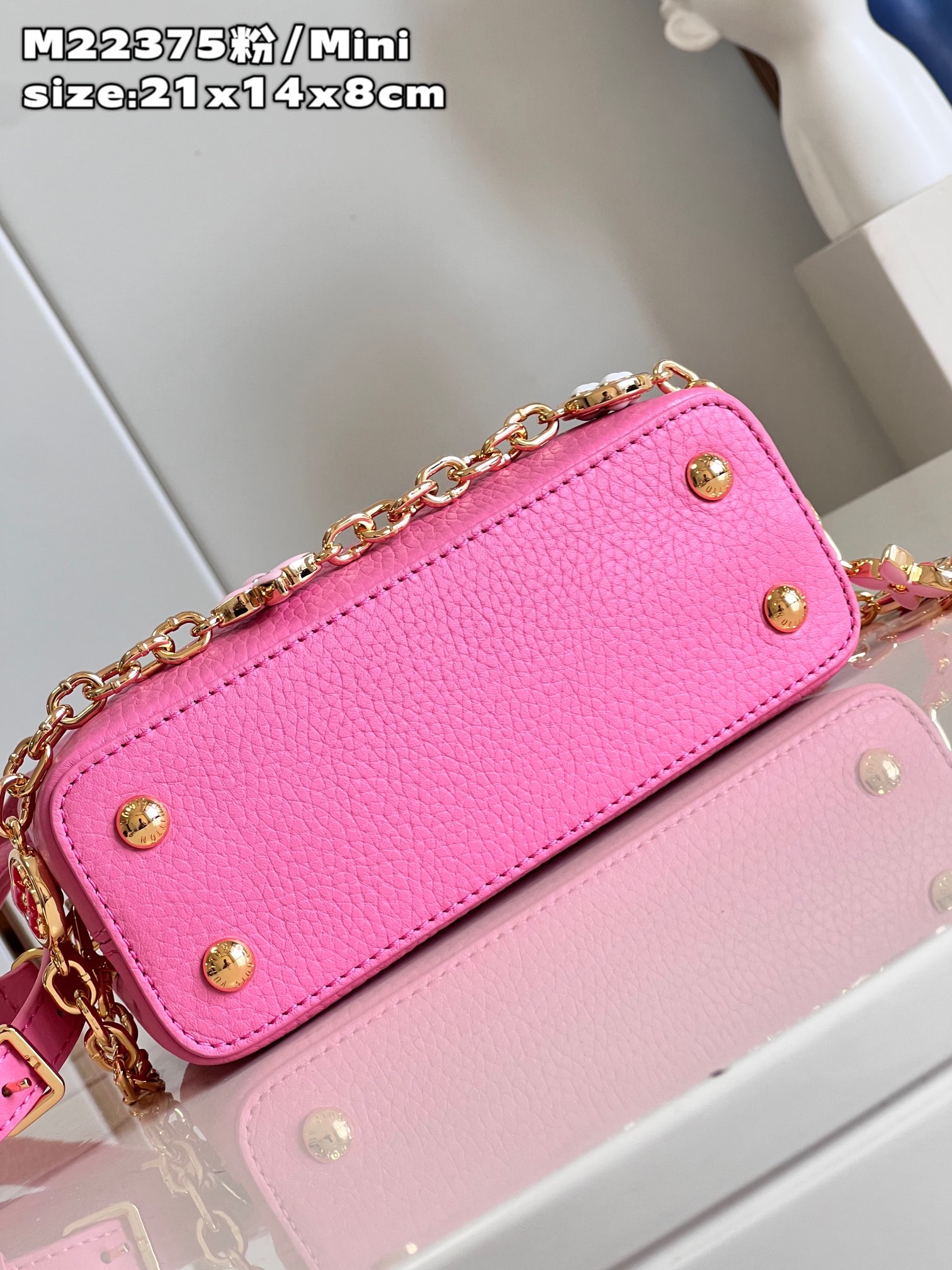 Bagsaaa L0vis Vvtt0n Capucines Mini Taurillon cowhide Pink - 21x14x8cm