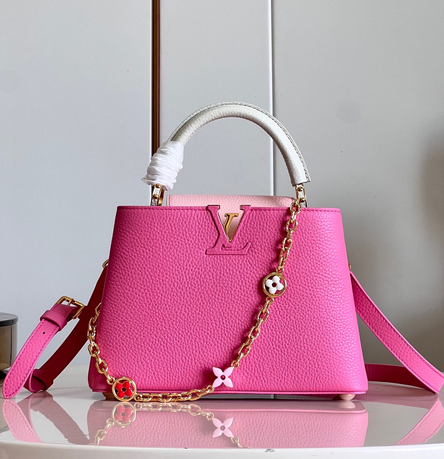 Bagsaaa L0vis Vvtt0n Capucines Taurillon cowhide Pink - 27x18x9cm