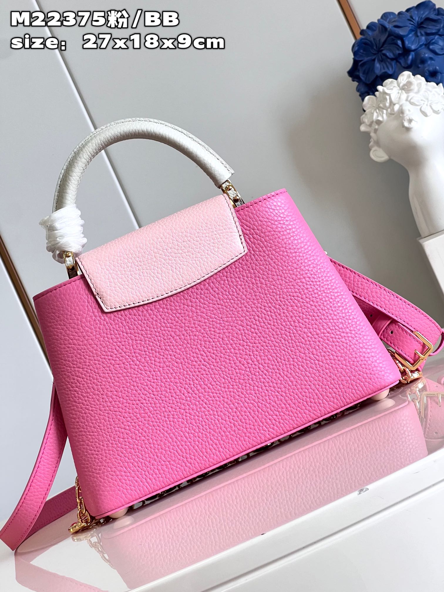 Bagsaaa L0vis Vvtt0n Capucines Taurillon cowhide Pink - 27x18x9cm