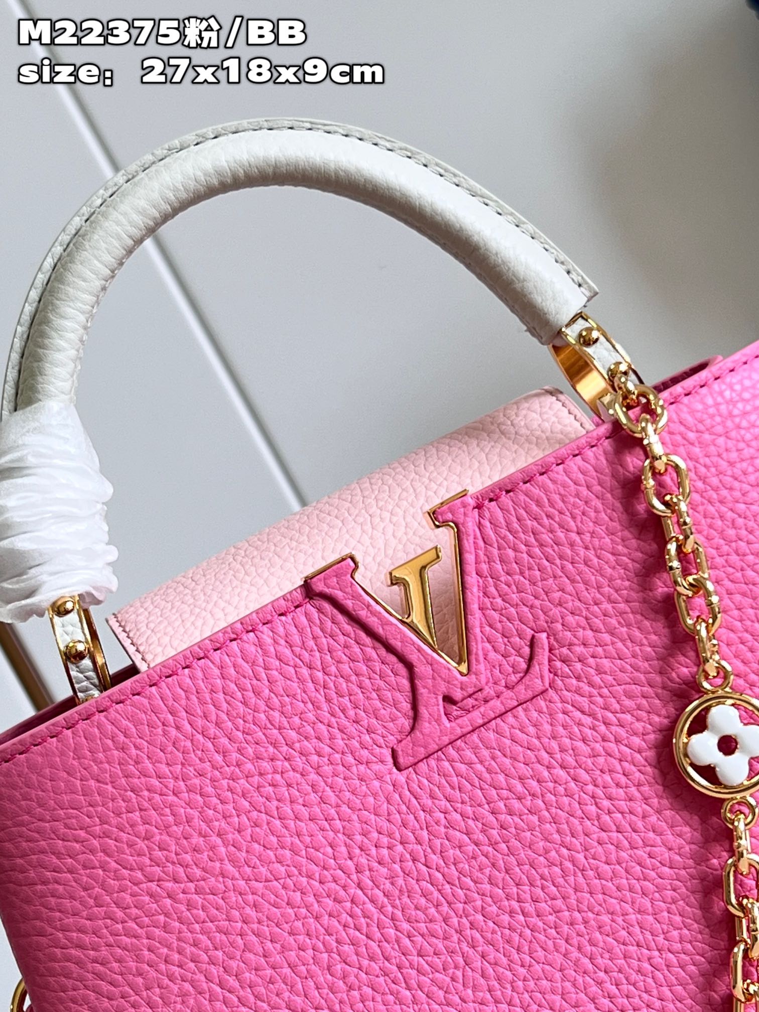 Bagsaaa L0vis Vvtt0n Capucines Taurillon cowhide Pink - 27x18x9cm