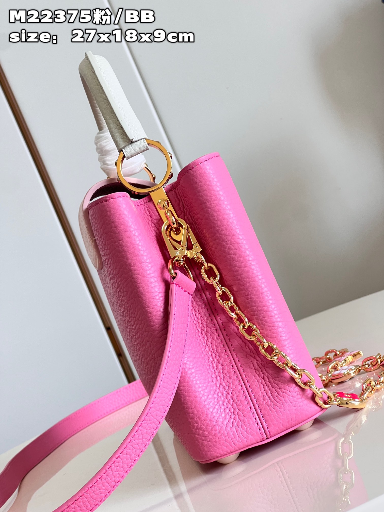 Bagsaaa L0vis Vvtt0n Capucines Taurillon cowhide Pink - 27x18x9cm