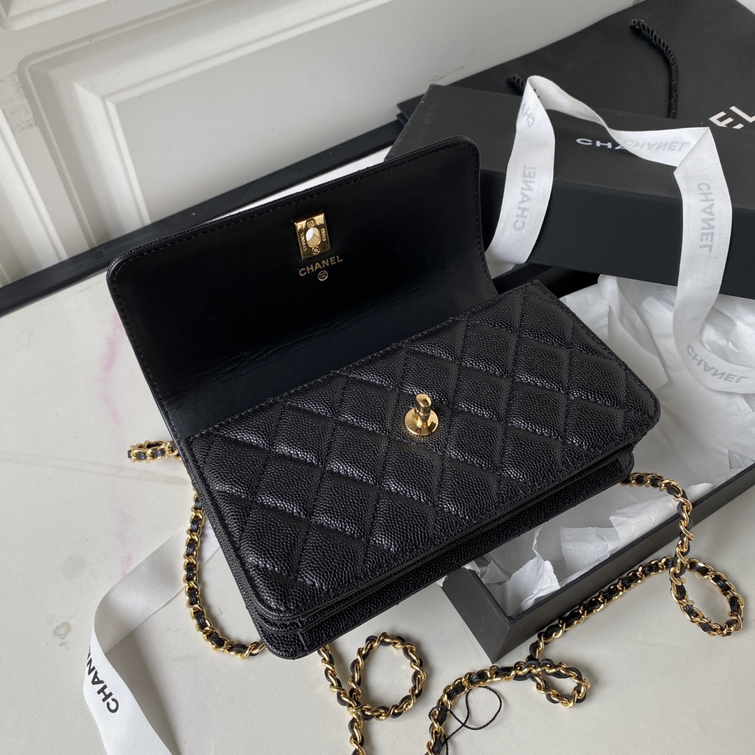 Bagsaaa Ch**el WOC Black Caviar Leather - 19cm