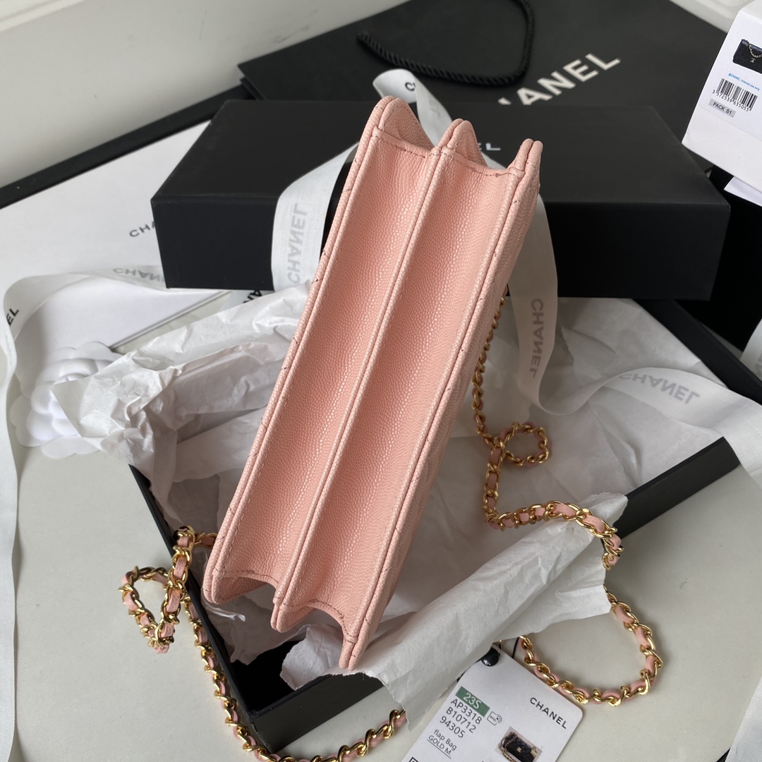 Bagsaaa Ch**el WOC Pink Caviar Leather - 19cm