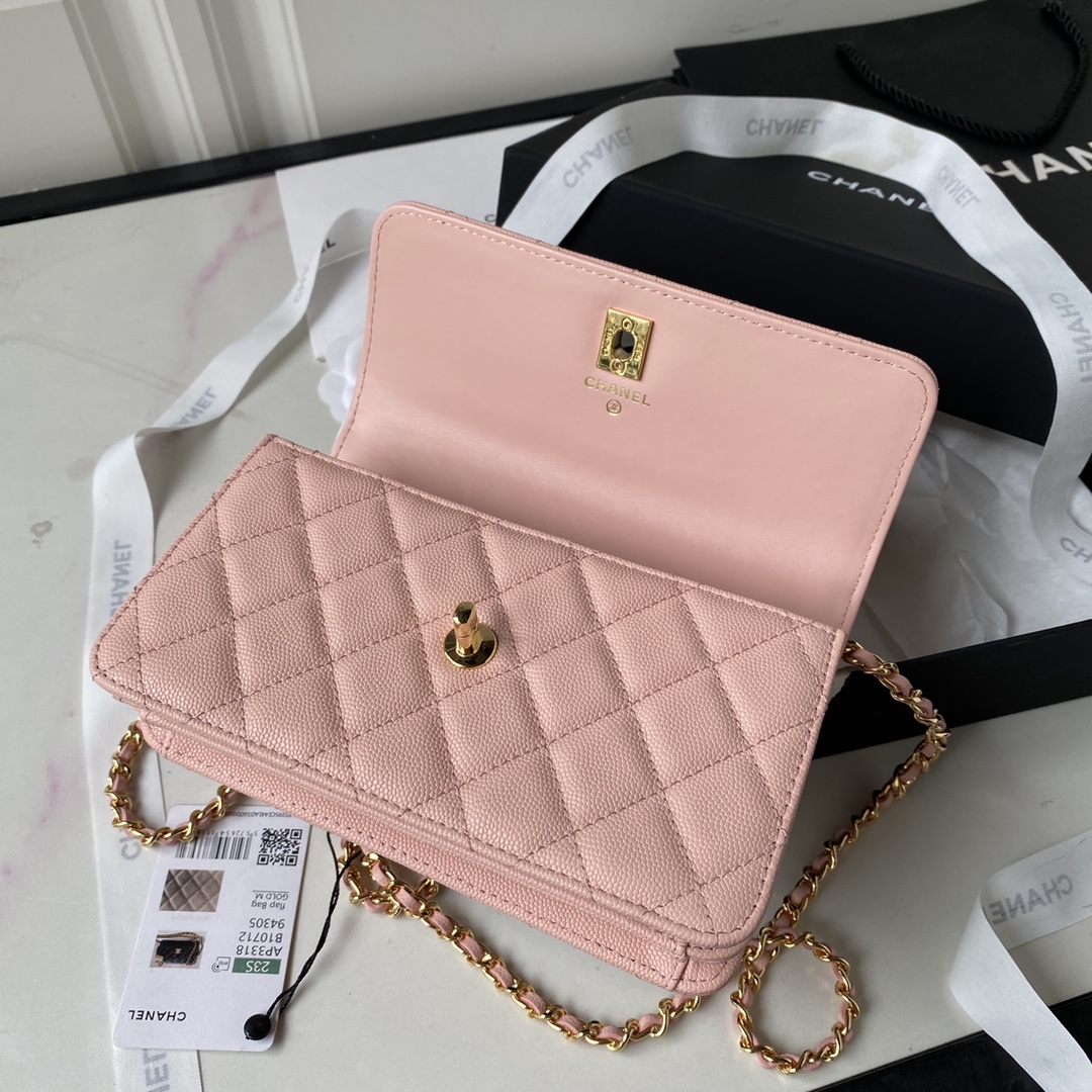 Bagsaaa Ch**el WOC Pink Caviar Leather - 19cm