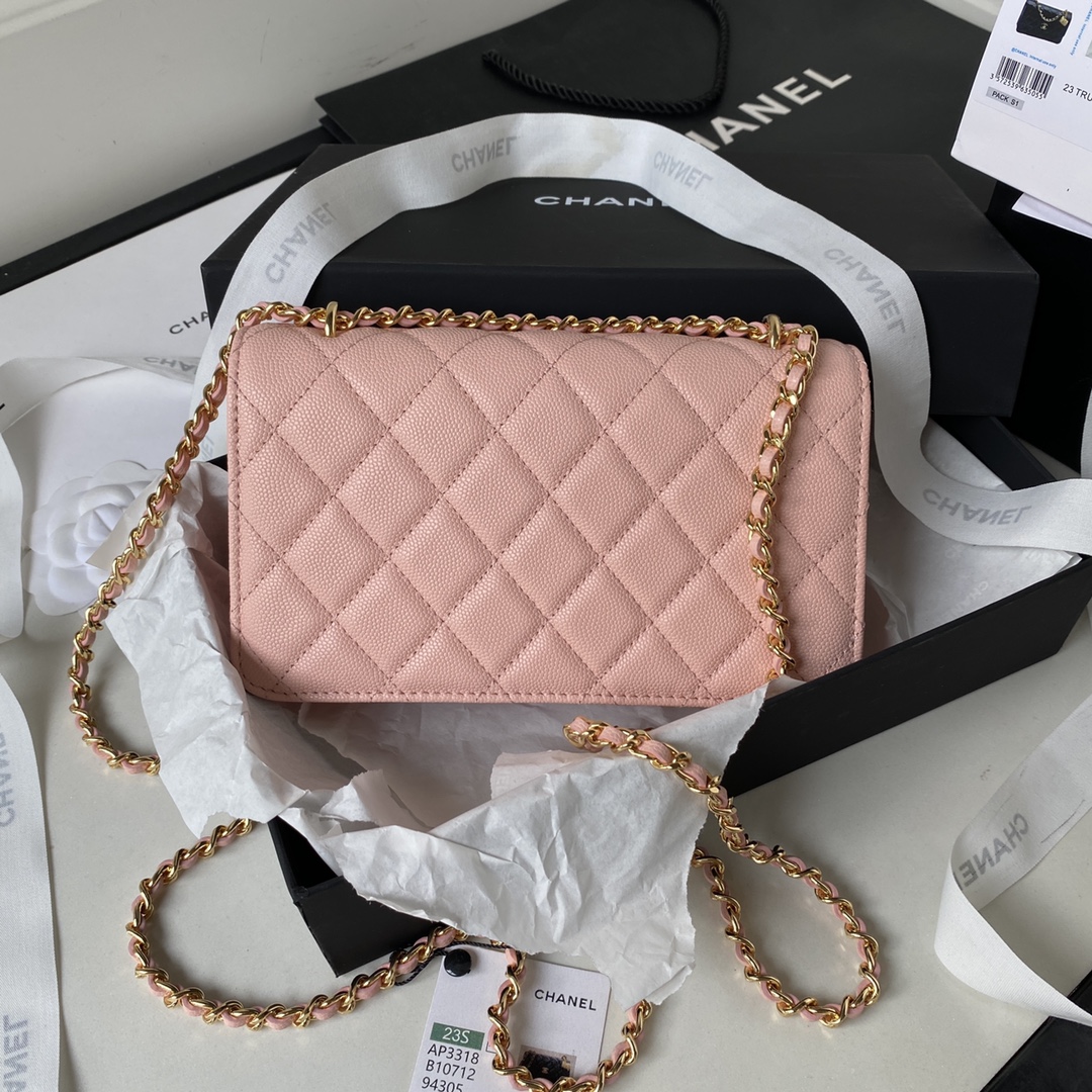 Bagsaaa Ch**el WOC Pink Caviar Leather - 19cm