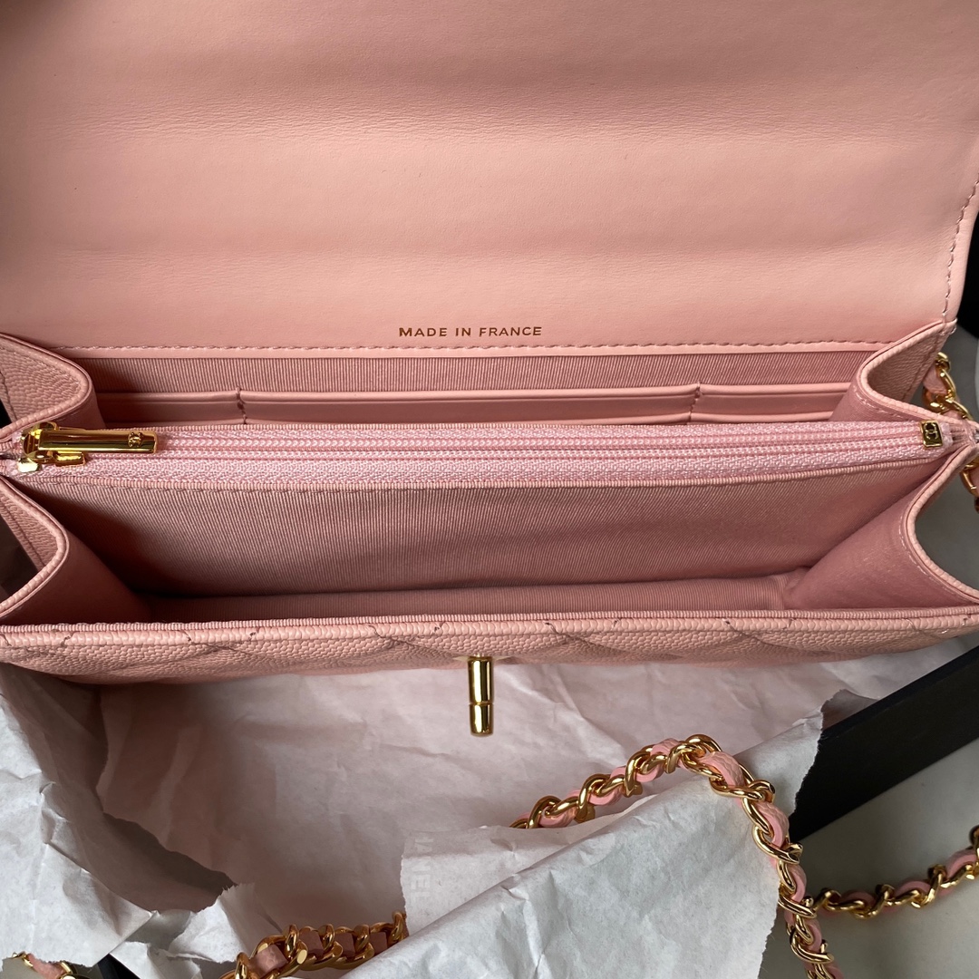 Bagsaaa Ch**el WOC Pink Caviar Leather - 19cm