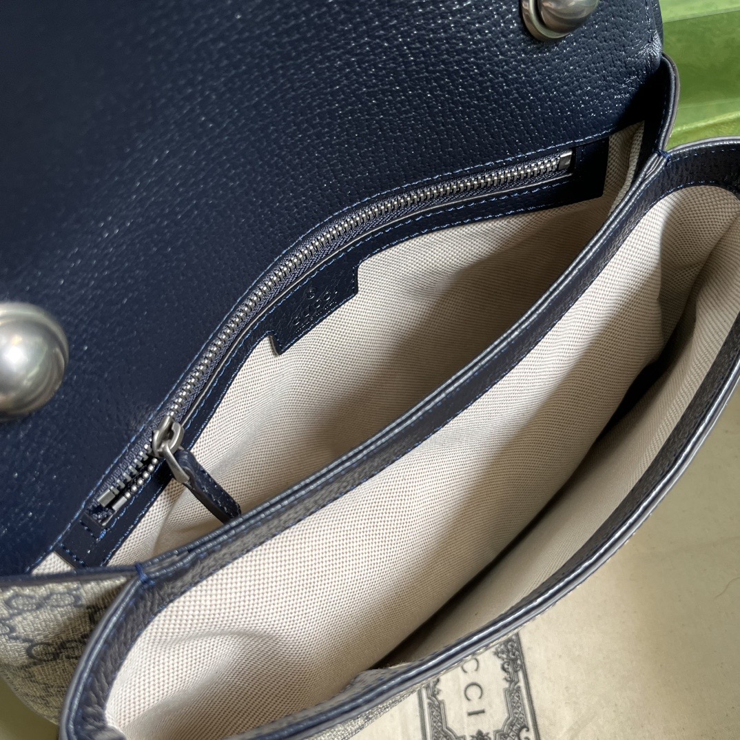 Bagsaaa Gvc*1 Blondie medium bag Beige and blue GG Svp*me canvas - 29x22x7cm