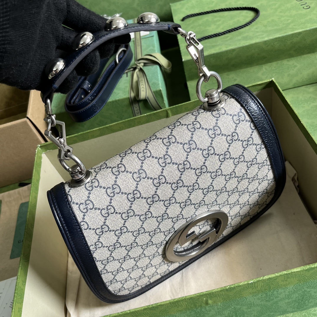 Bagsaaa Gvc*1 Blondie medium bag Beige and blue GG Svp*me canvas - 29x22x7cm