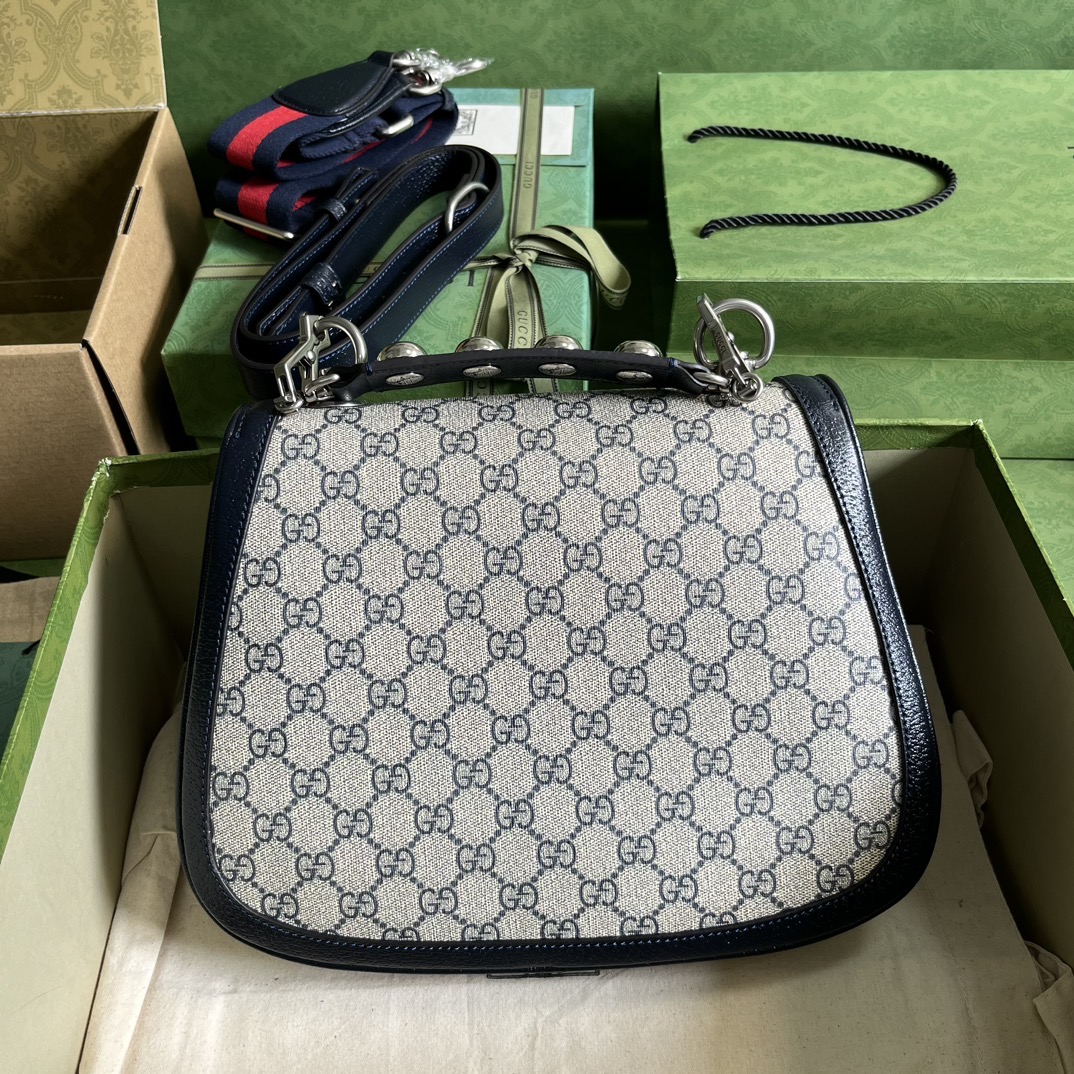 Bagsaaa Gvc*1 Blondie medium bag Beige and blue GG Svp*me canvas - 29x22x7cm