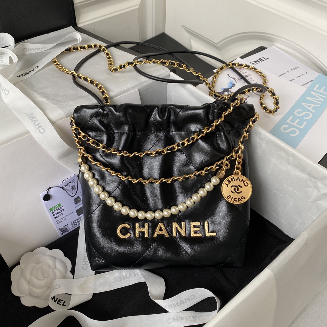 Bagsaaa Ch**el 22 Tote Mini Black - 19-20-6cm