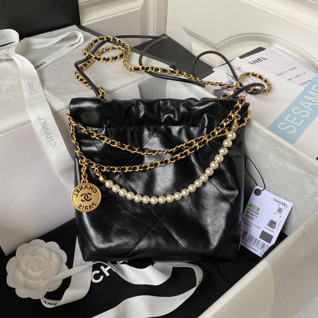 Bagsaaa Ch**el 22 Tote Mini Black - 19-20-6cm