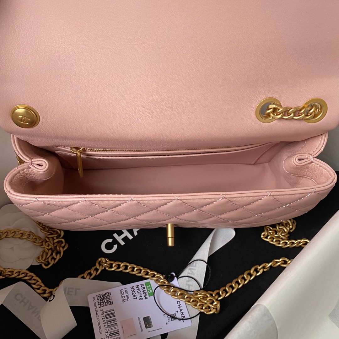 Bagsaaa Ch**el Flap Bag Flower Chain Pink Bag - 14.5X23.5X7cm