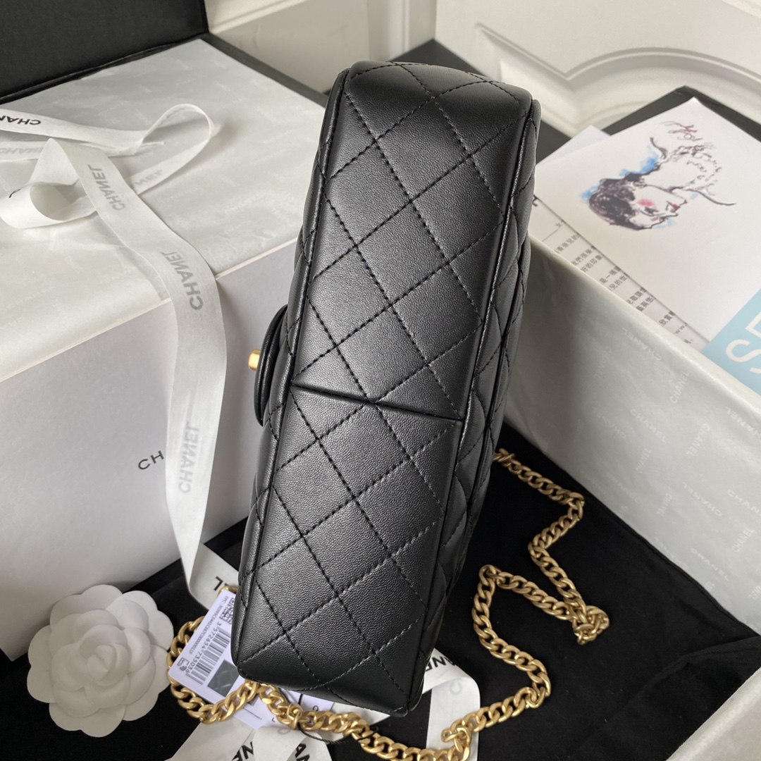 Bagsaaa Ch**el Flap Bag Flower Chain Black Bag - 14.5X23.5X7cm