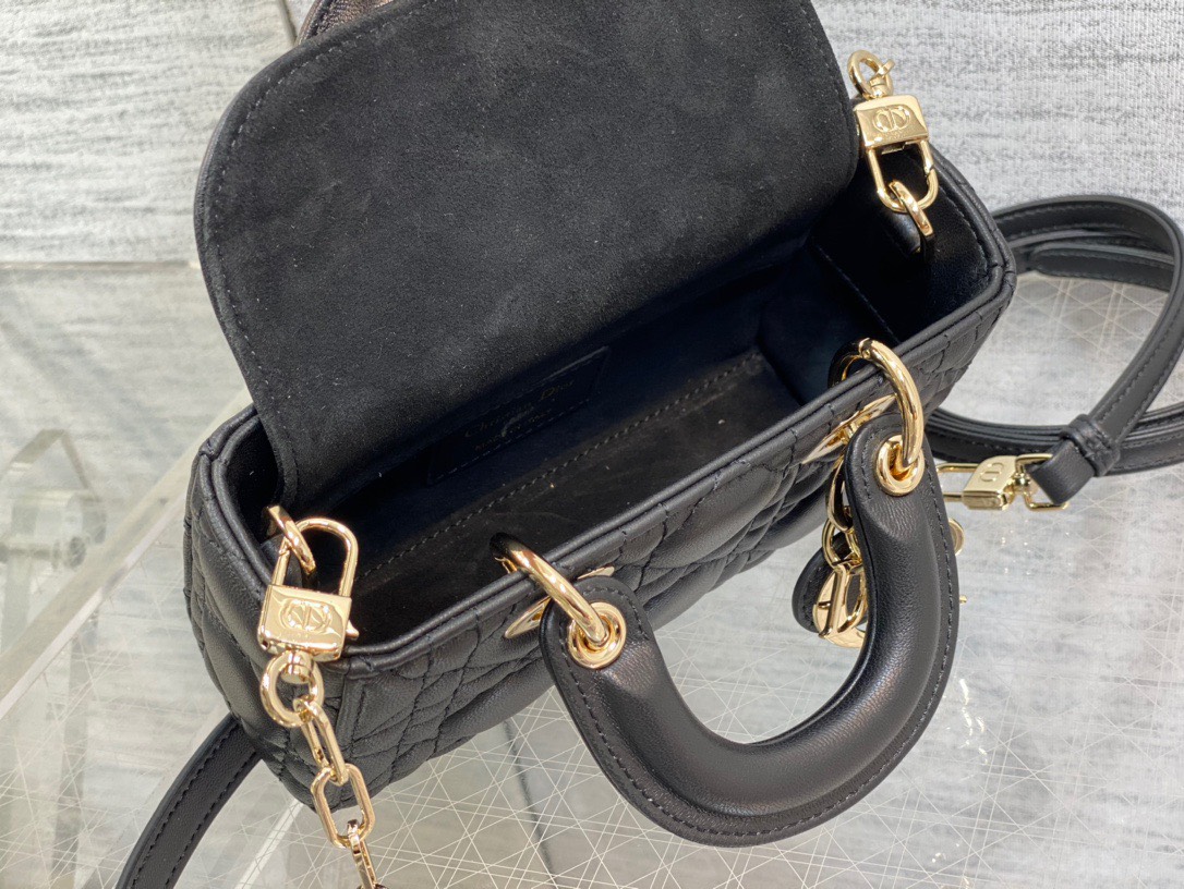 Bagsaaa D10r Lady D - Joy Micro Black Bag - 16 x 9 x 5 cm