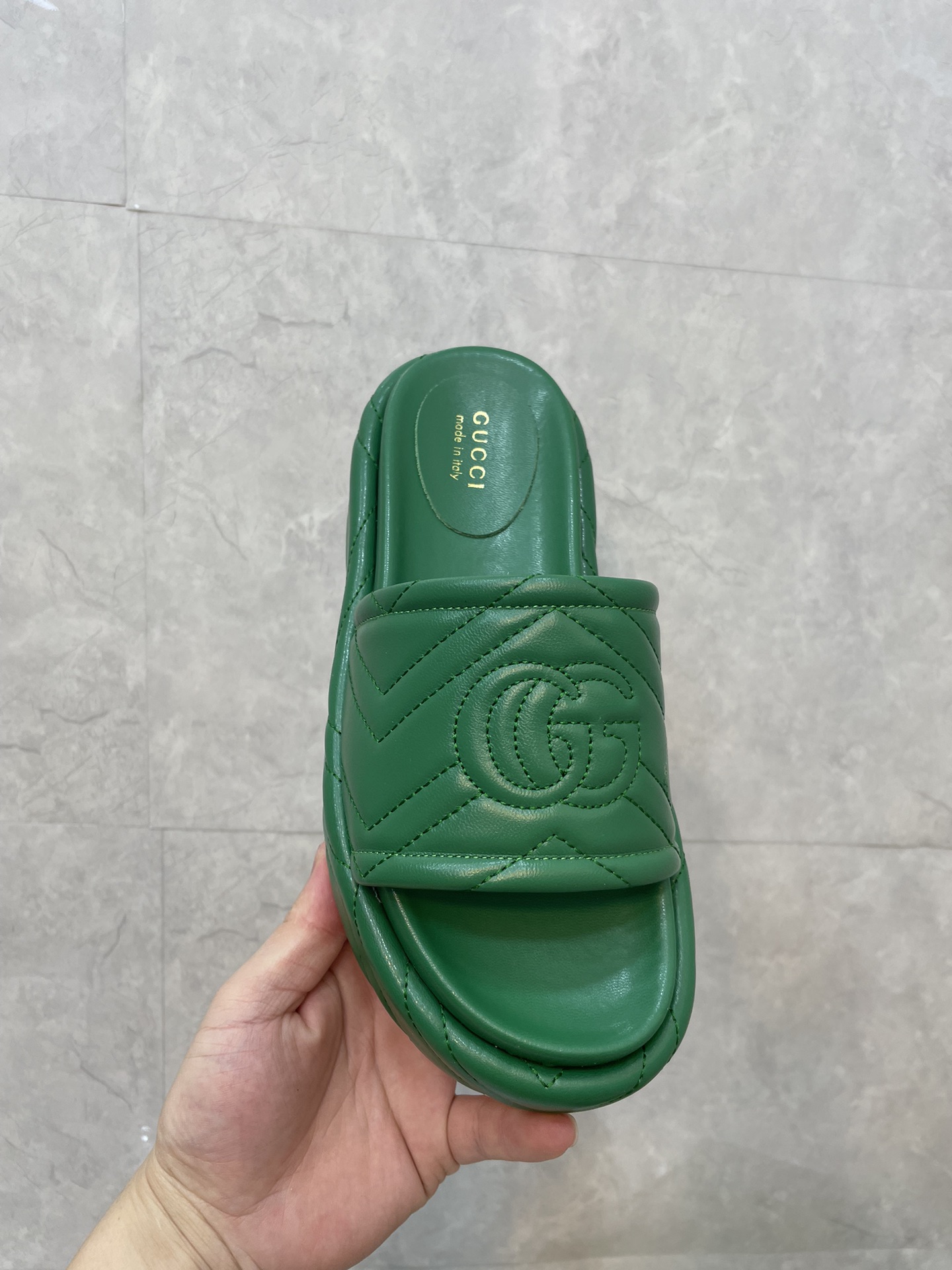 Bagsaaa Gvc*1 Interlocking G Slides Green