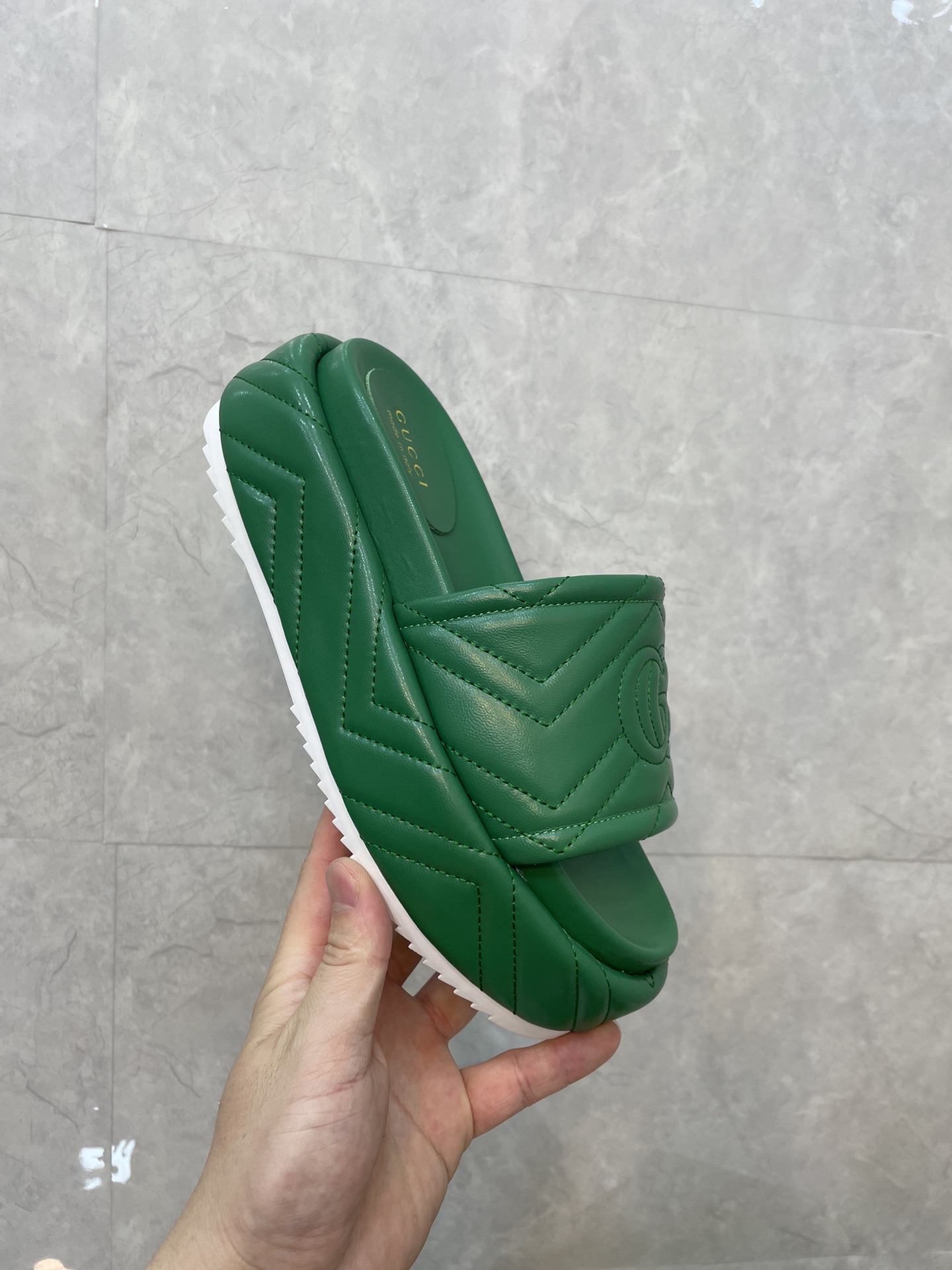Bagsaaa Gvc*1 Interlocking G Slides Green