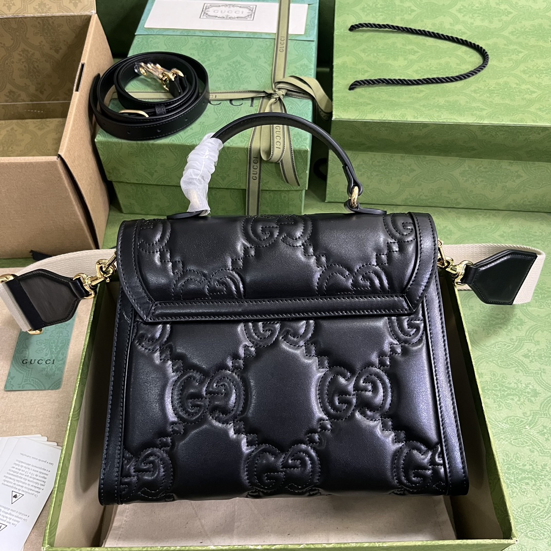 Bagsaaa GG Matelassé black handbag - 25.5x 20.5x 12.5cm